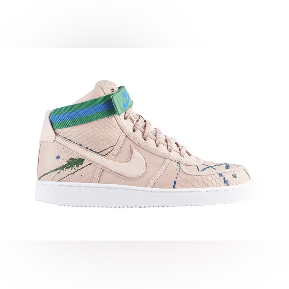 Nike High-Top Sneakers - Pink with Green and Blue Accents